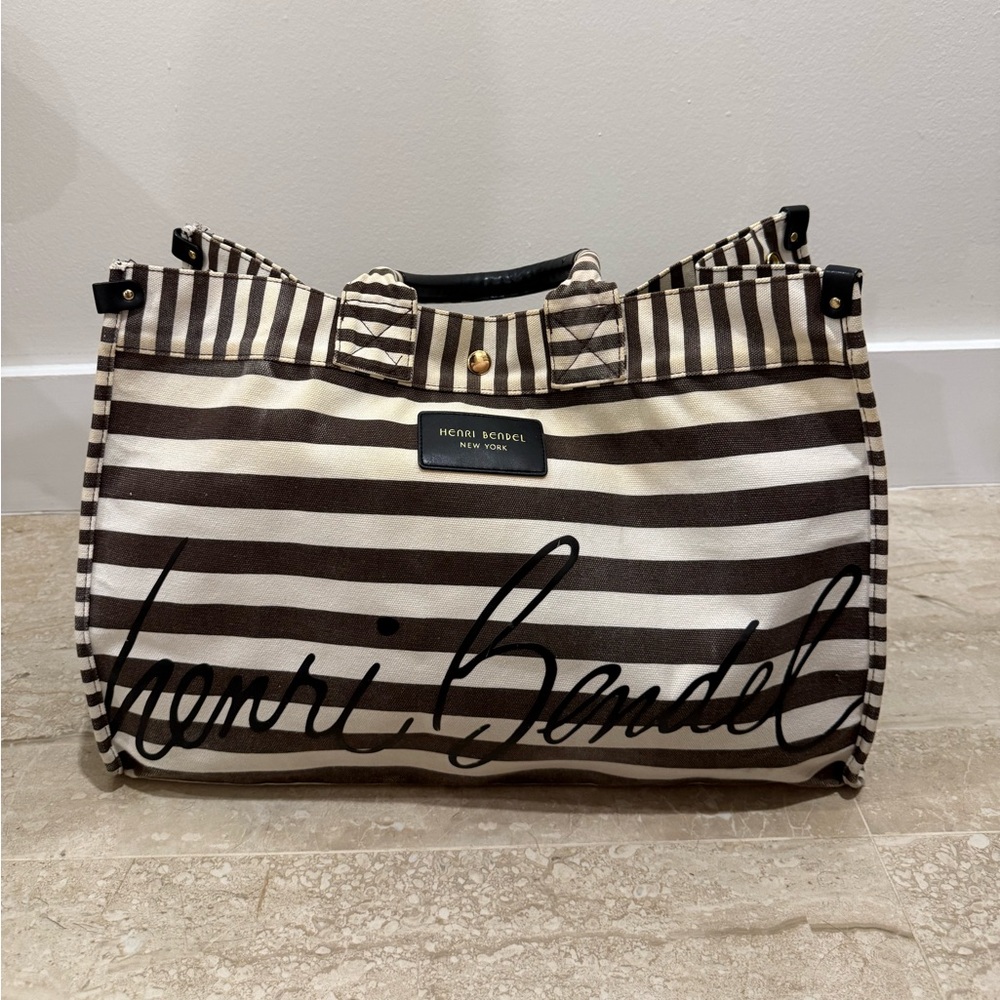 Henri Bendel Striped Canvas Large Tote Bag – RARE & Discontinued